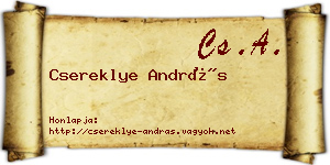 Csereklye András névjegykártya